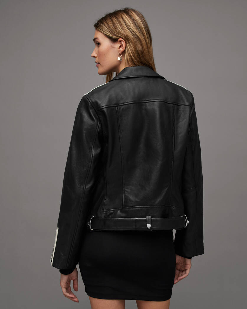 Dren Leather Contrast Biker Jacket  large image number 6