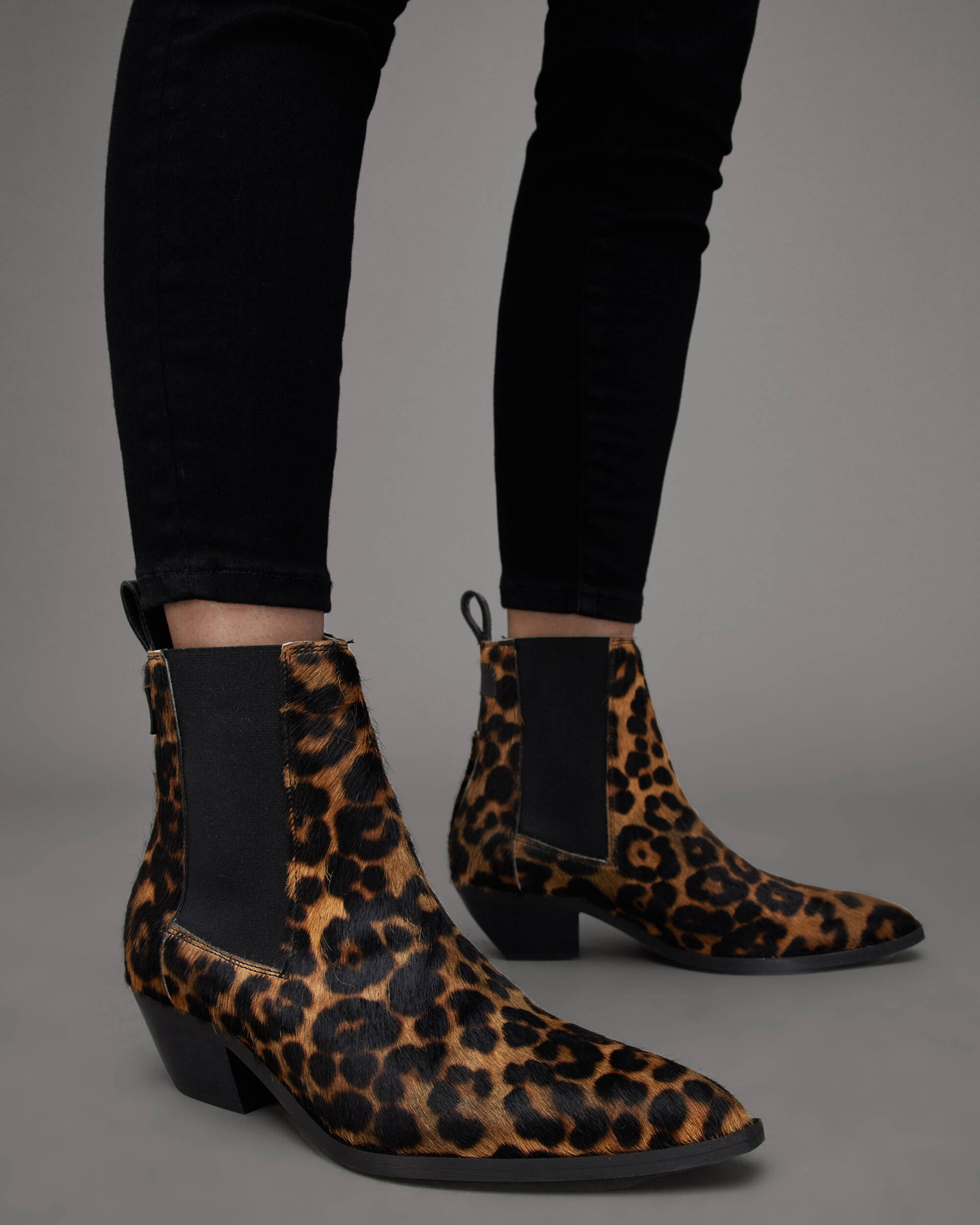 Fox Leopard Print Leather Boots  large image number 2