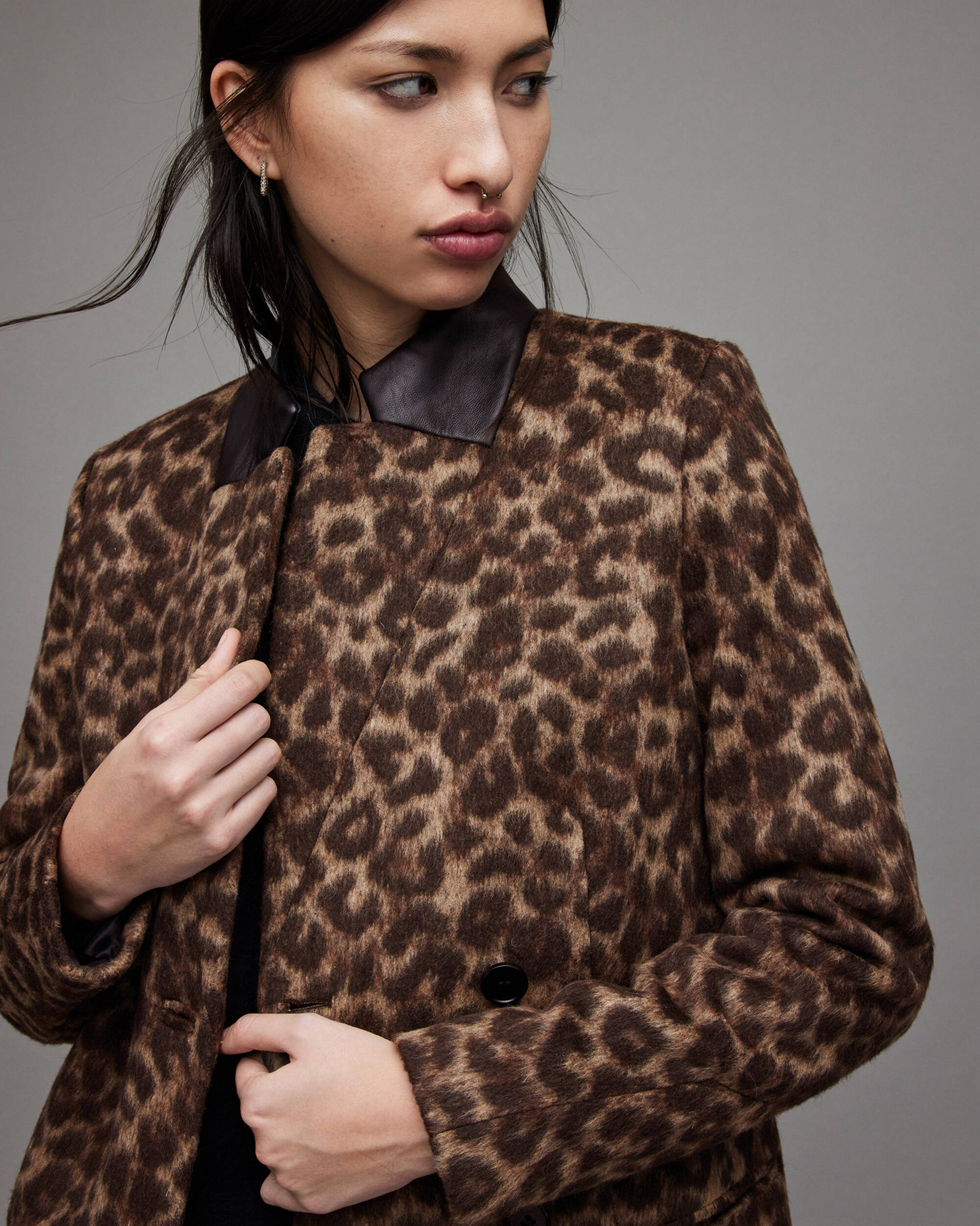 Sidney Leopard Print Coat Leopard | ALLSAINTS
