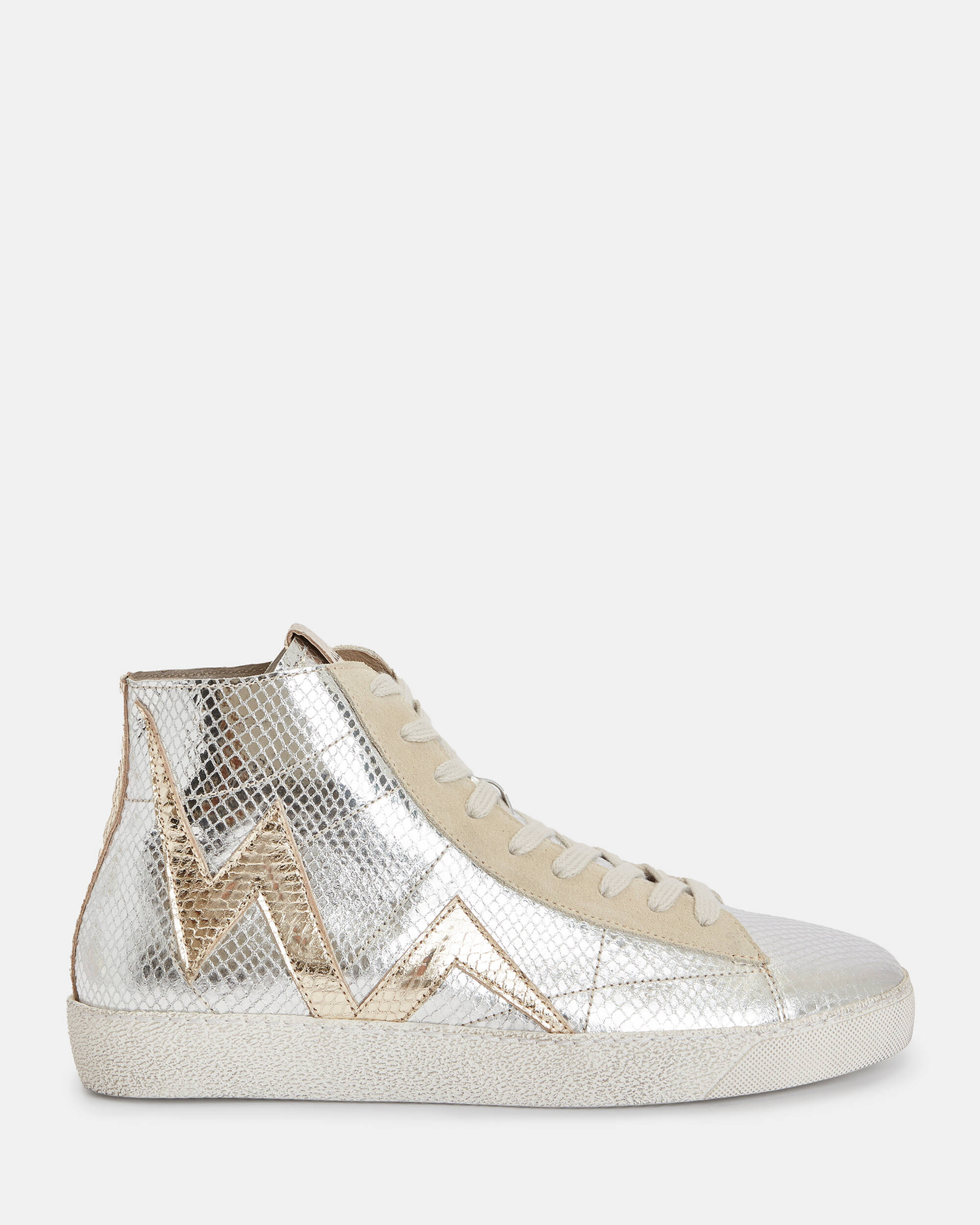 Tundy Bolt Metallic Leather Trainers