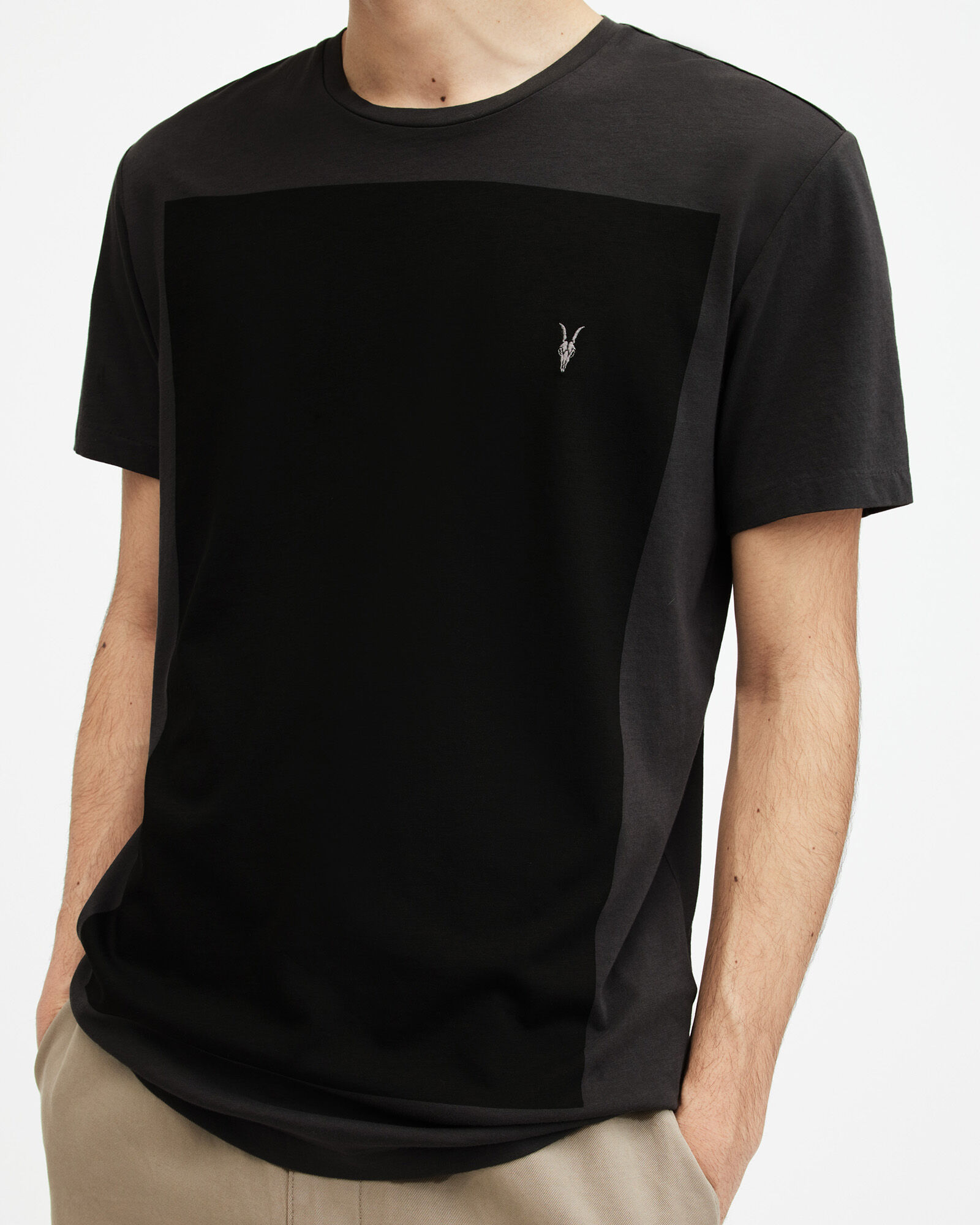 Lobke Crew Neck Ramskull T-Shirt Washed Blk/Jet Blk | ALLSAINTS