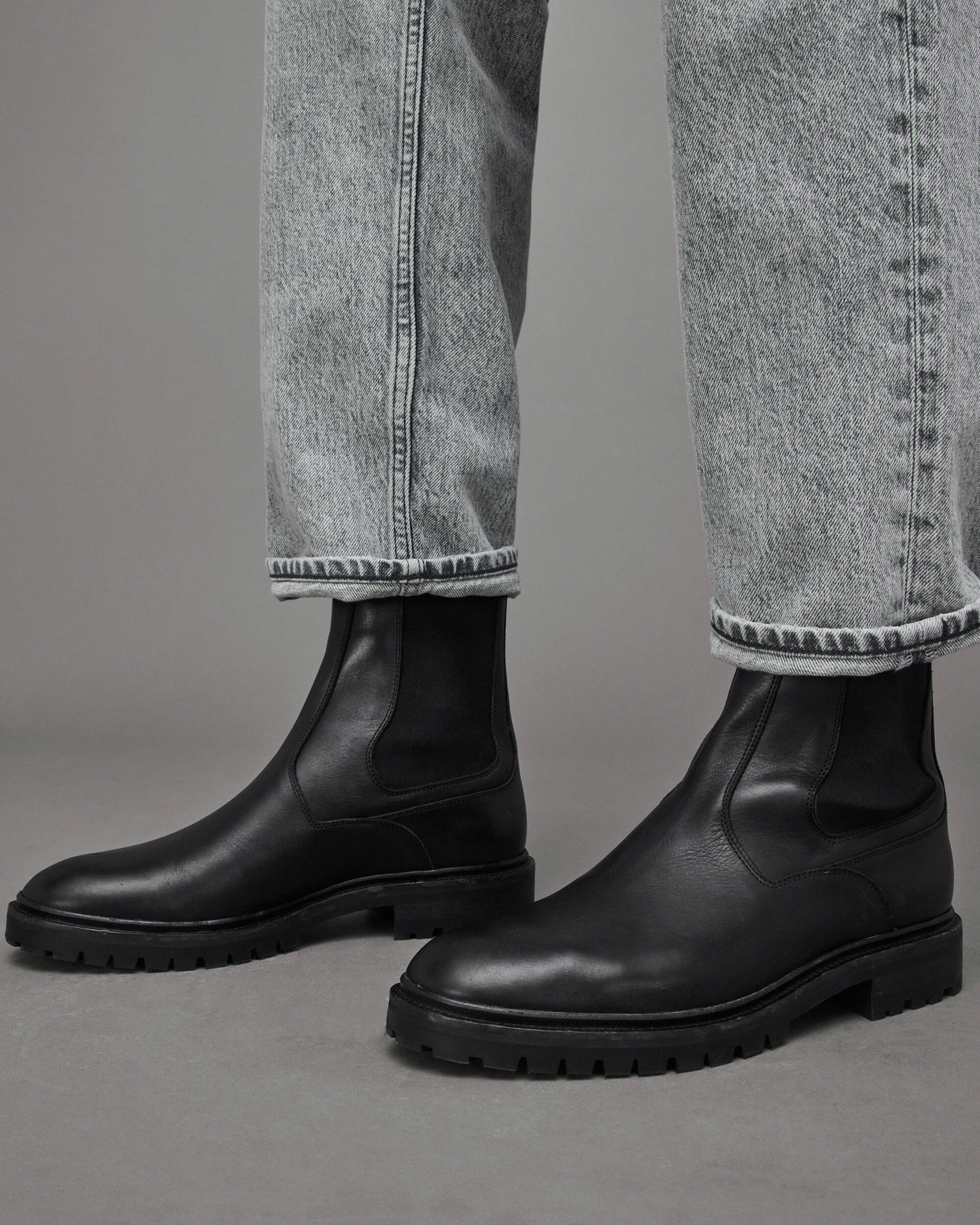 Melos Leather Chelsea Boots Black | ALLSAINTS