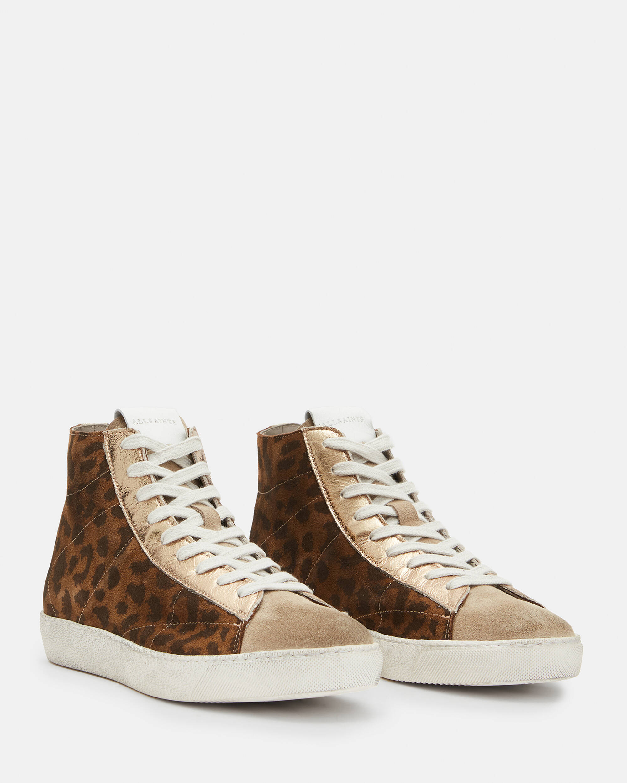 Tundy Leopard Leather High Top Trainers  large image number 5