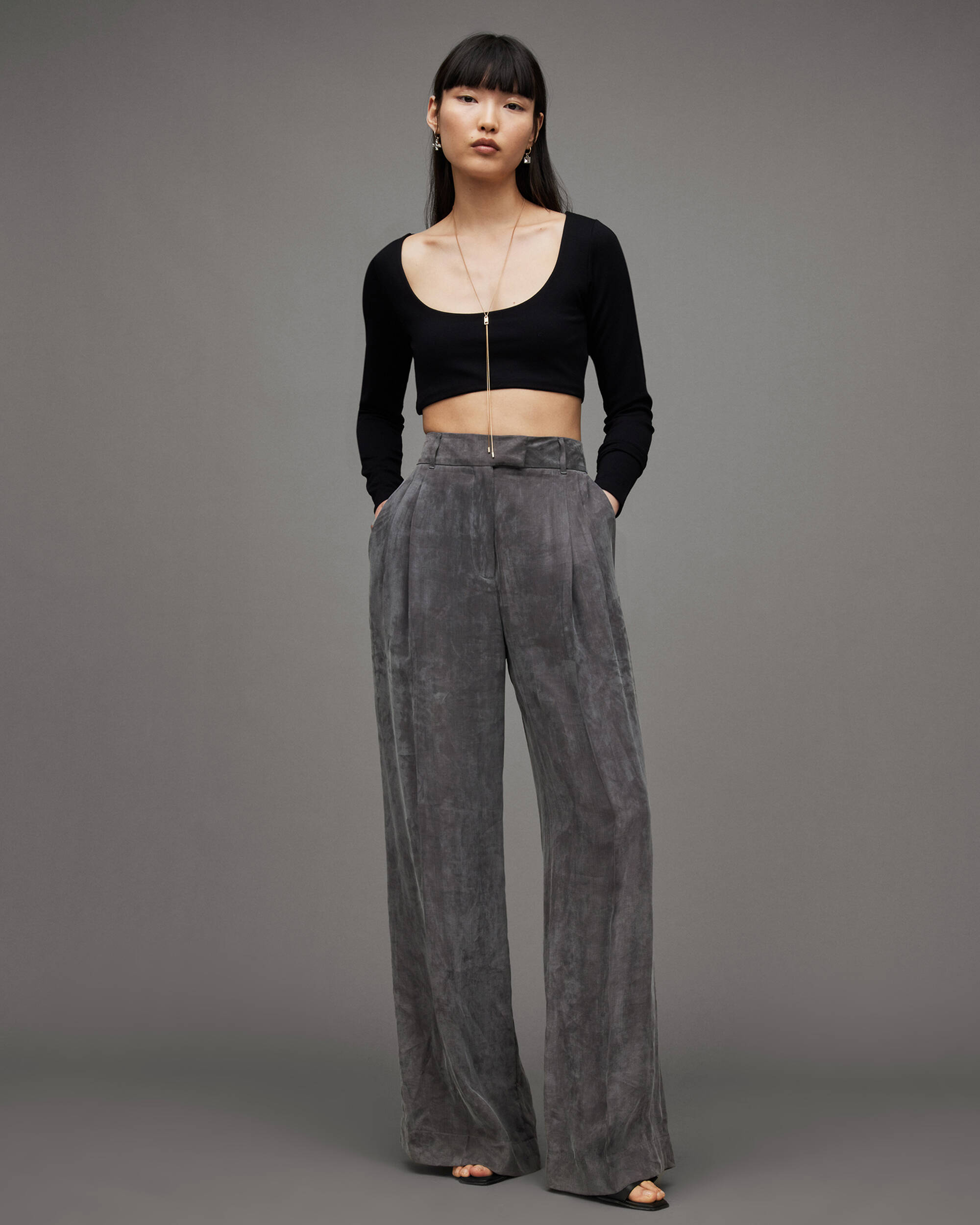 Elle Lightweight Wide Leg Fit Trousers  large image number 6