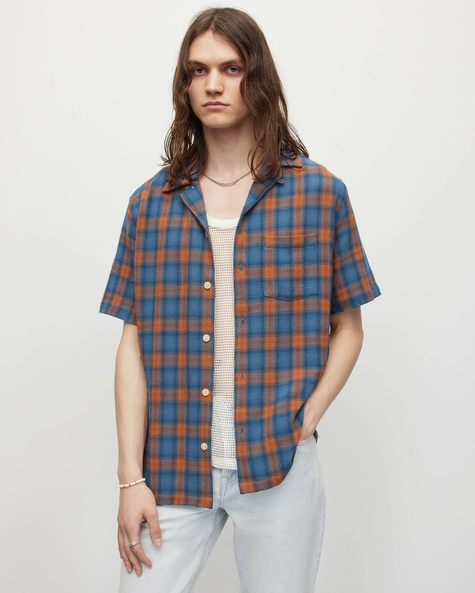Talaia Camp Collar Checked Relaxed Shirt  large image number 7