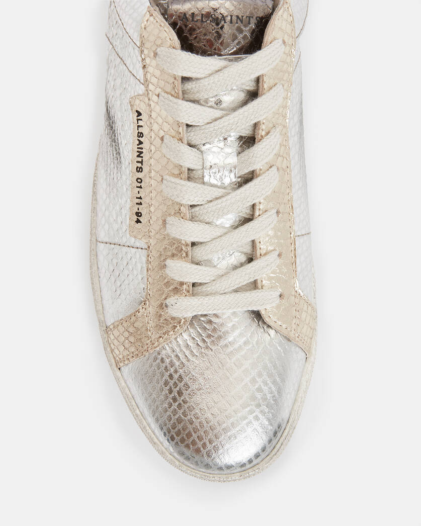 Sheer Metallic Leather Trainers  large image number 3