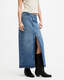 Cyra Frayed Waistband Maxi Denim Skirt  large image number 4
