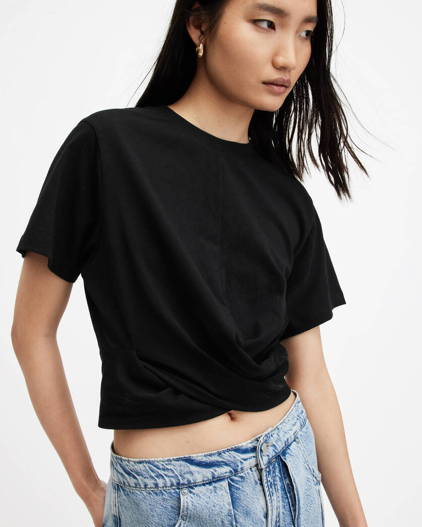Mallinson Cropped Slim Wrap Over T-Shirt  large image number 2