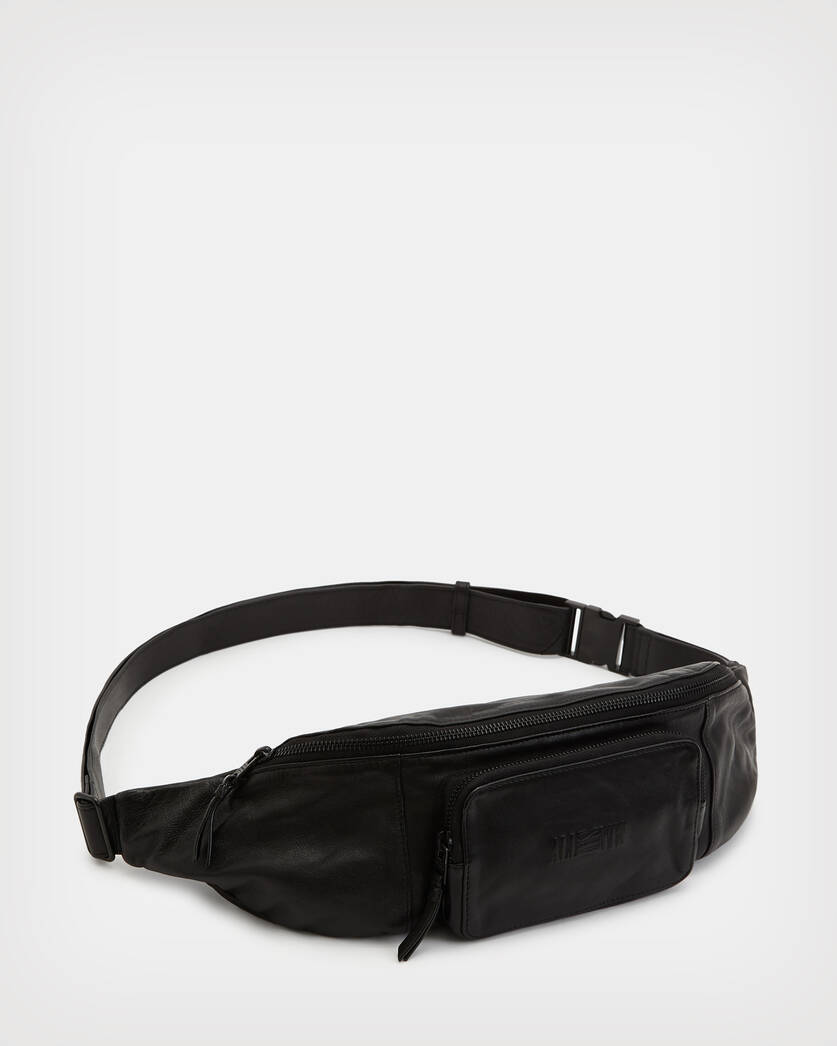 Black Leather Bum Bag