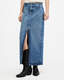 Cyra Frayed Waistband Maxi Denim Skirt  large image number 2