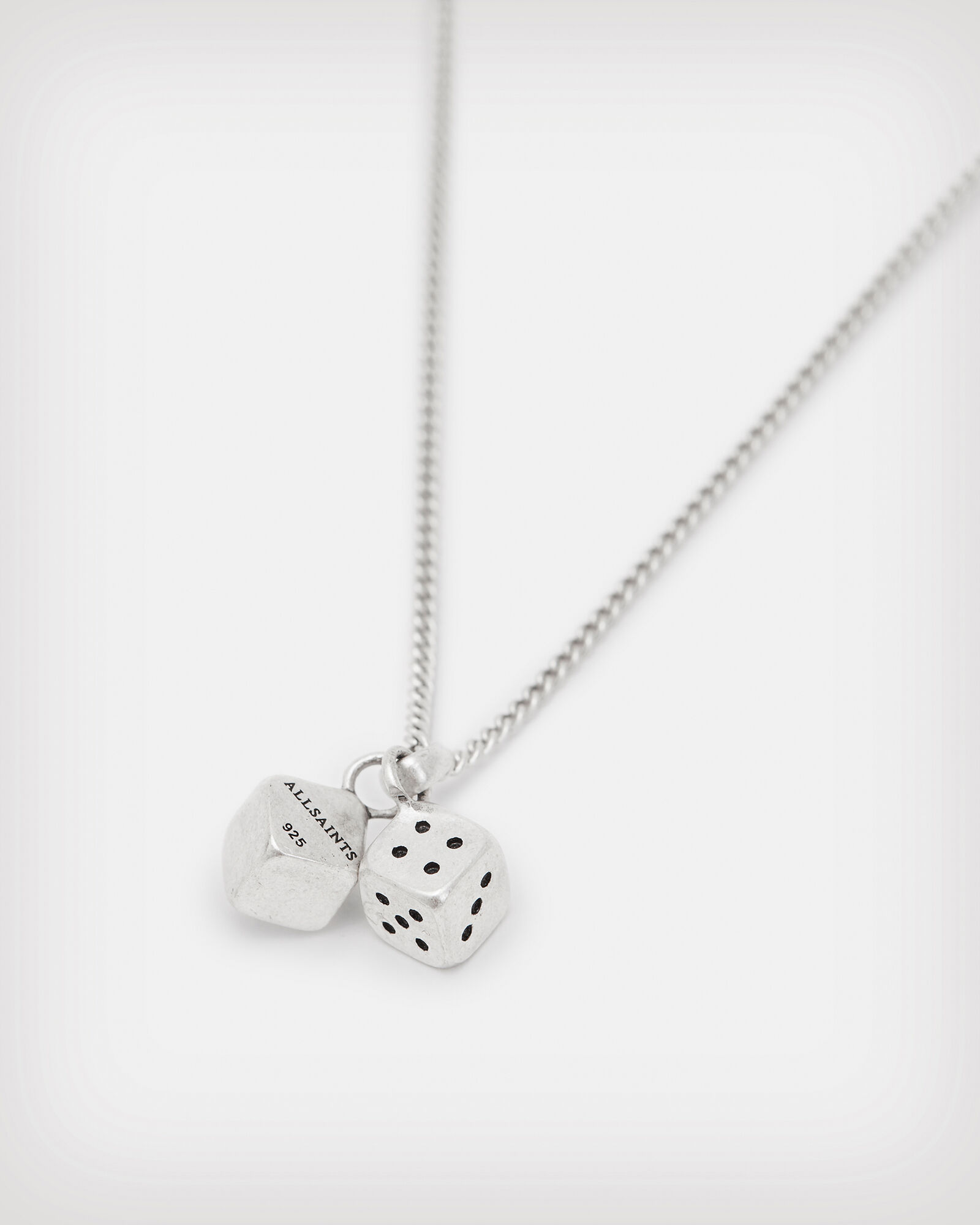 Double Dice Sterling Silver Necklace WARM SILVER ALLSAINTS