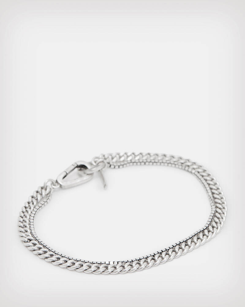 Dino Two Chain Sterling Silver Bracelet