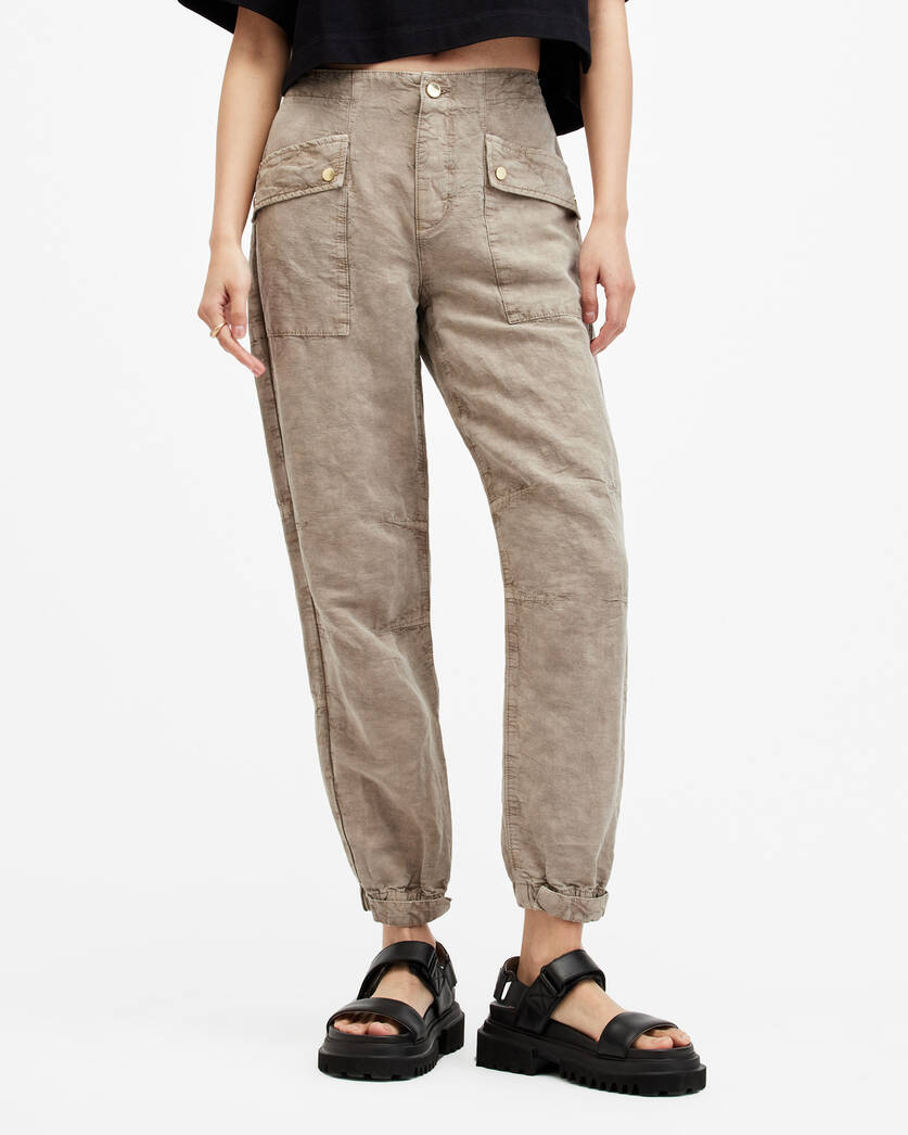 Val Linen Blend Cargo Trousers  large image number 2