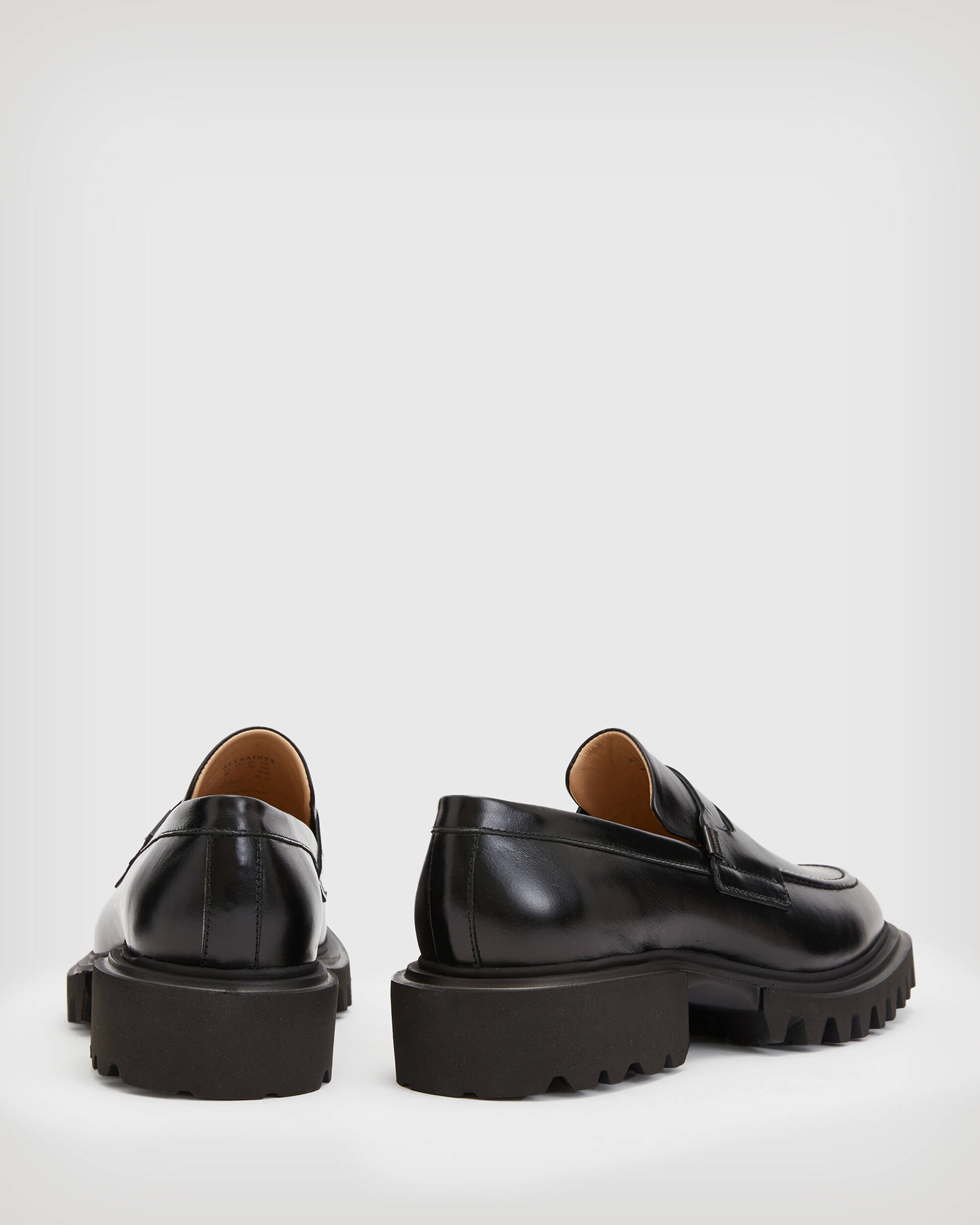 Egen Hvis undskyld Lola Slip On Shiny Leather Loafer Shoes Black | ALLSAINTS