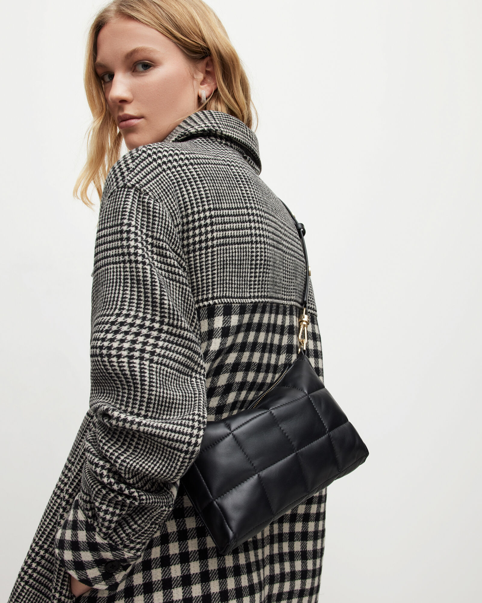 Eve Leather Quilted Crossbody Bag Black ALLSAINTS