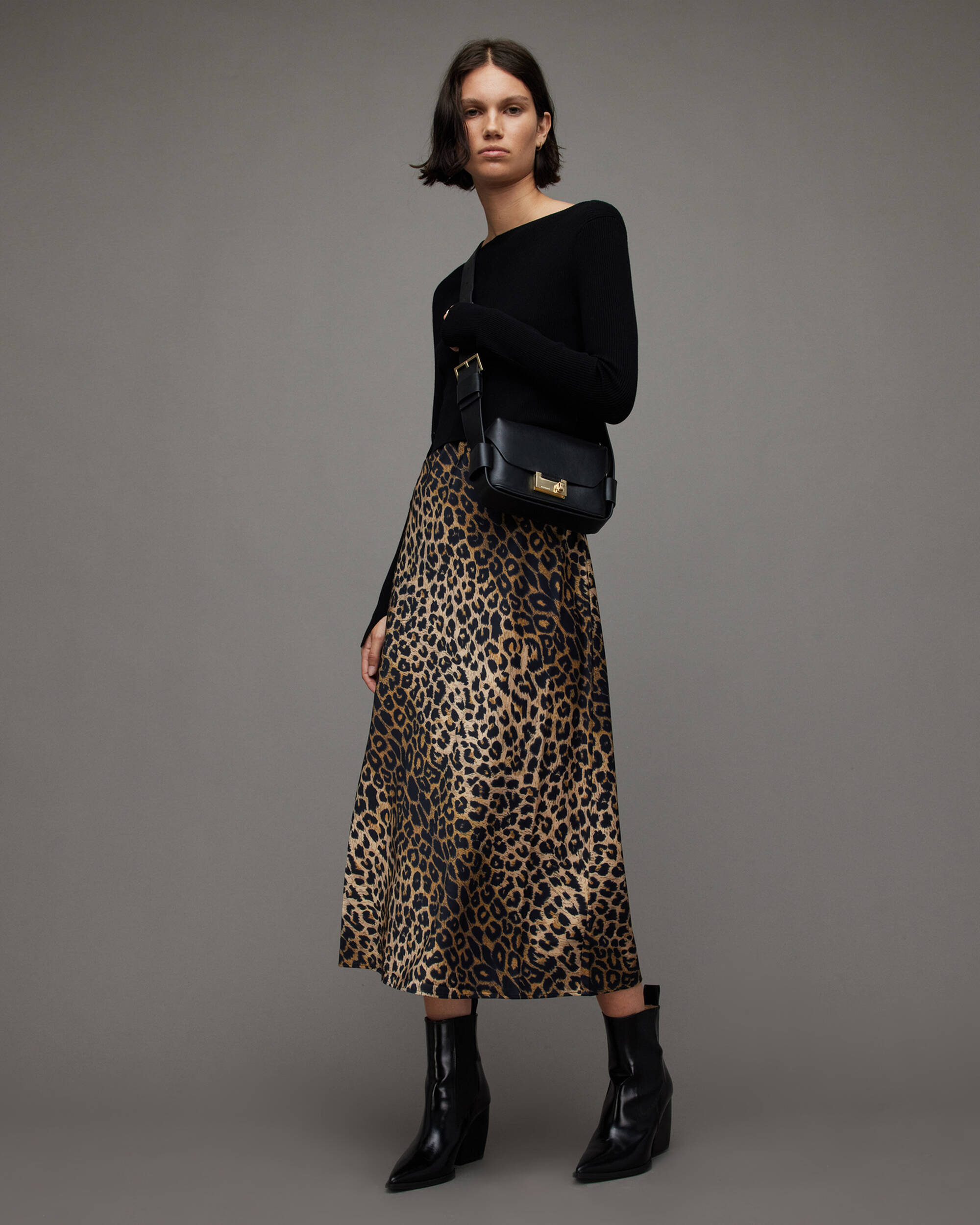 Hera Leopard Print 2-In-1 Midi Dress  large image number 1