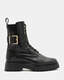 Onyx Snakeskin Leather Buckle Boots  large image number 1