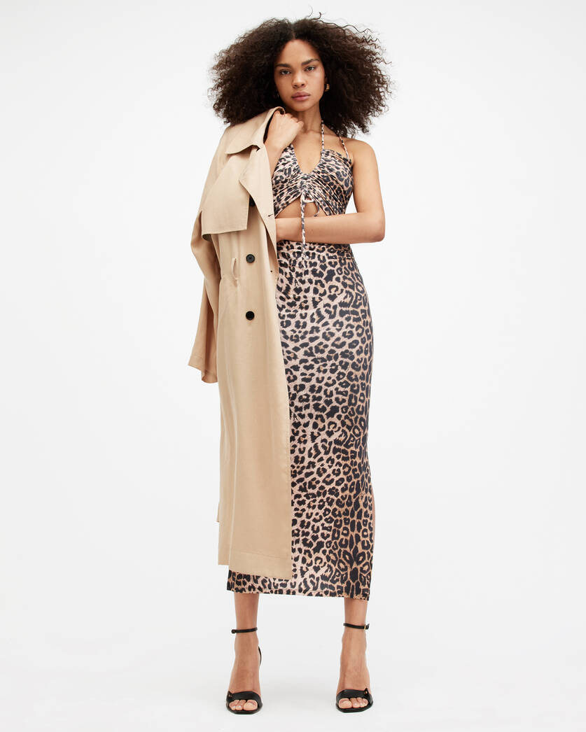 Amaya Leopard Print Cut Out Midi Dress  large image number 5