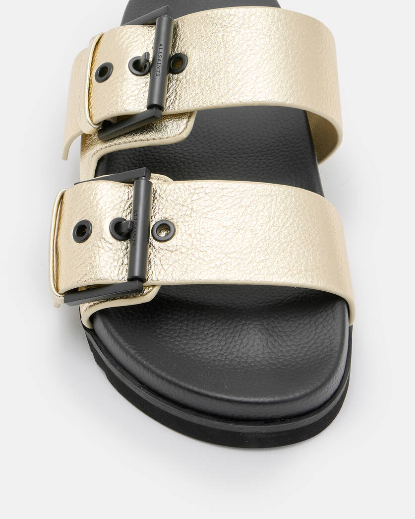 Sian Metallic Leather Buckle Sandals  large image number 2