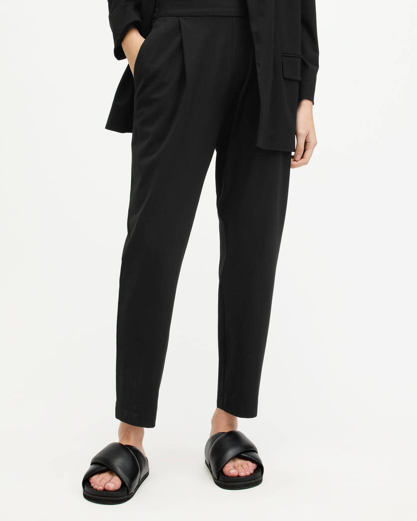 Aleida Mid-Rise Tapered Jersey Trousers  large image number 2
