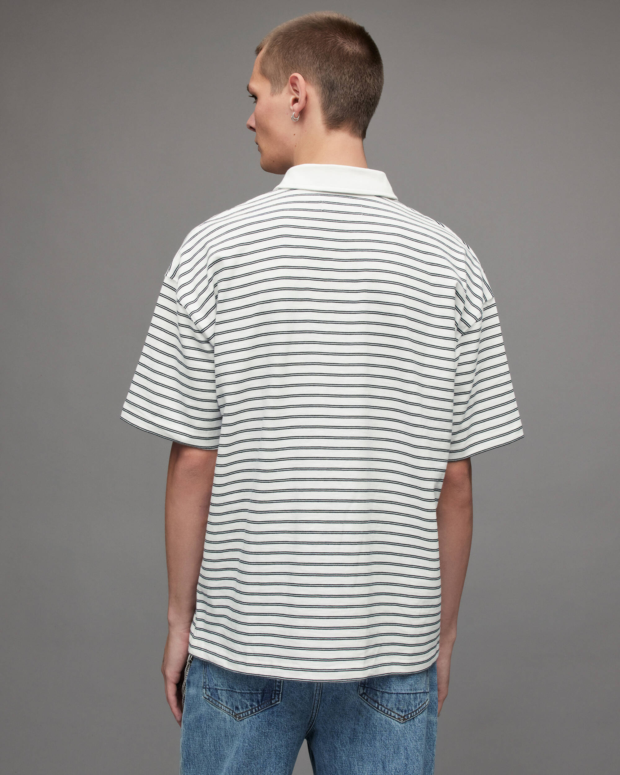 Ave Oversized Striped Polo Shirt  large image number 5