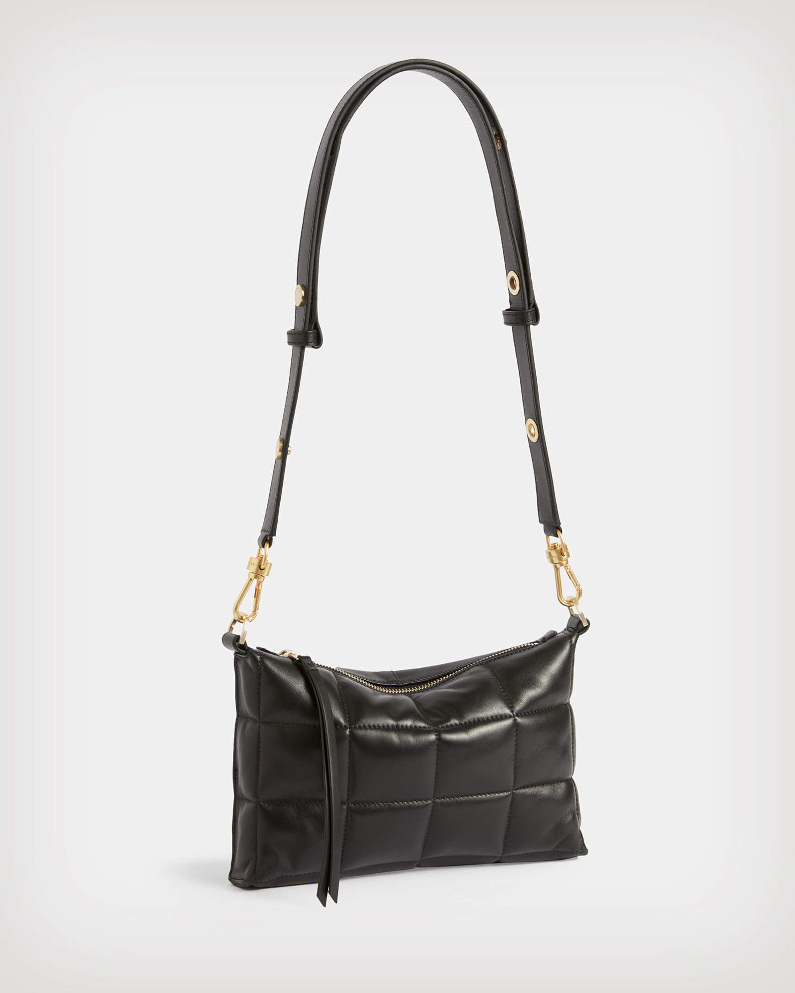 Eve Leather Quilted Crossbody Bag Black ALLSAINTS