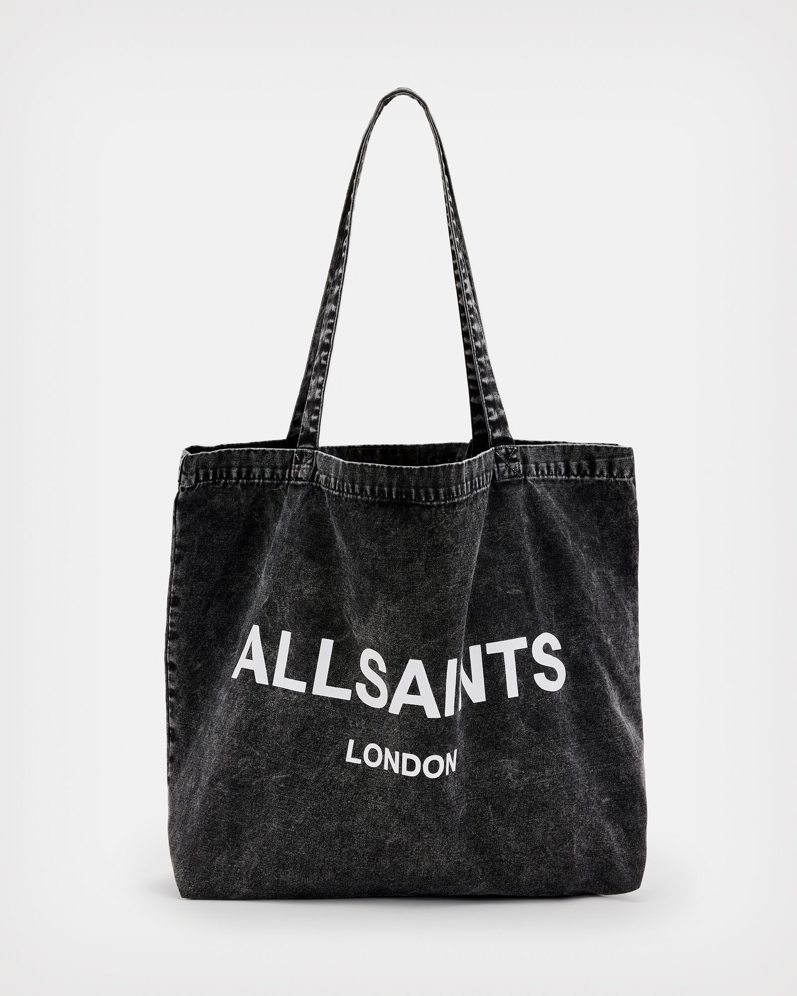 Underground Acid Wash Tote Bag Black/Chalk ALLSAINTS