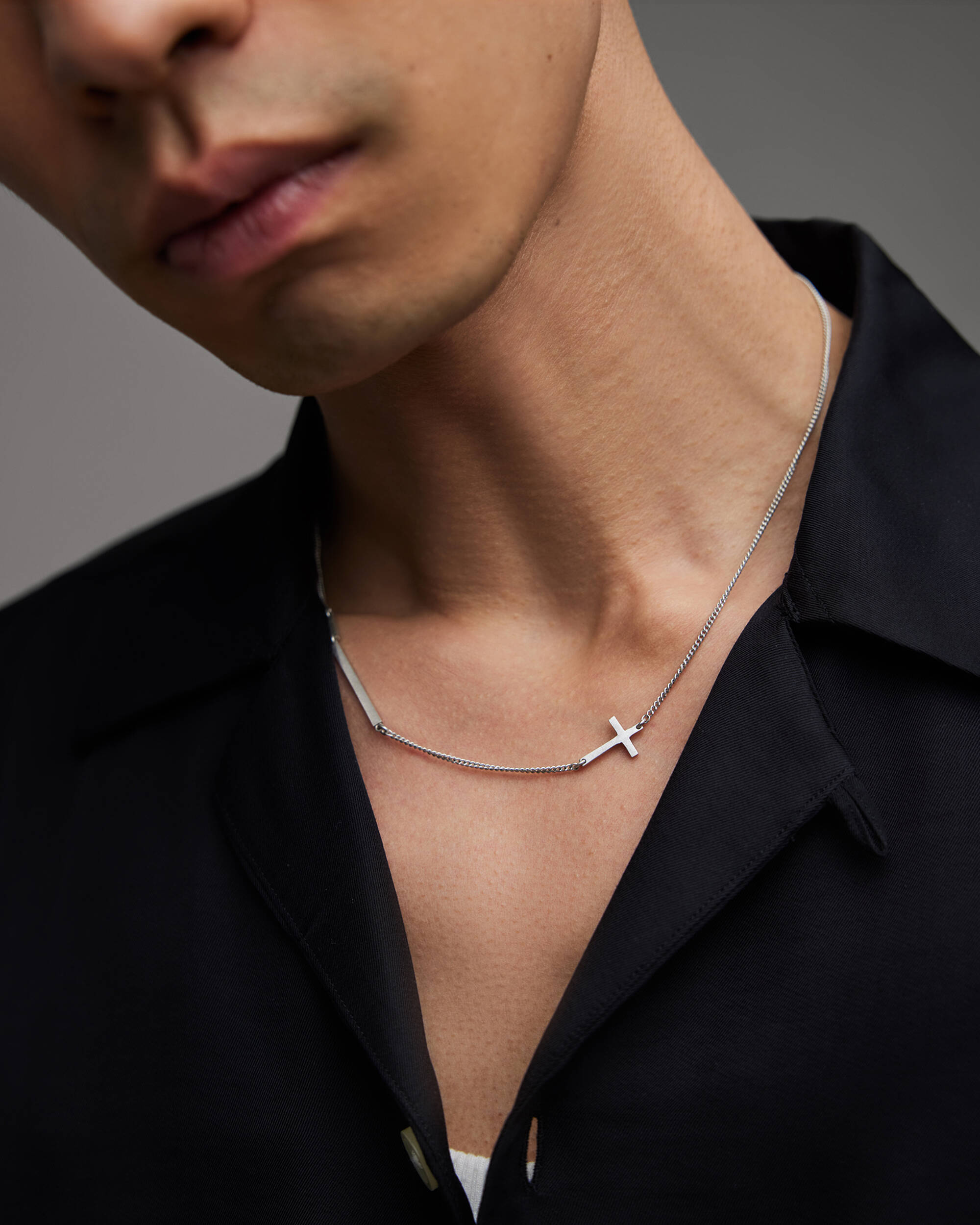Cross Bar Sterling Silver Necklace