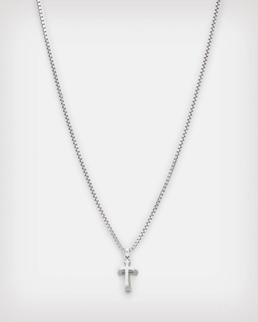 Collier Argent Sterling Double Cross  large image number 2