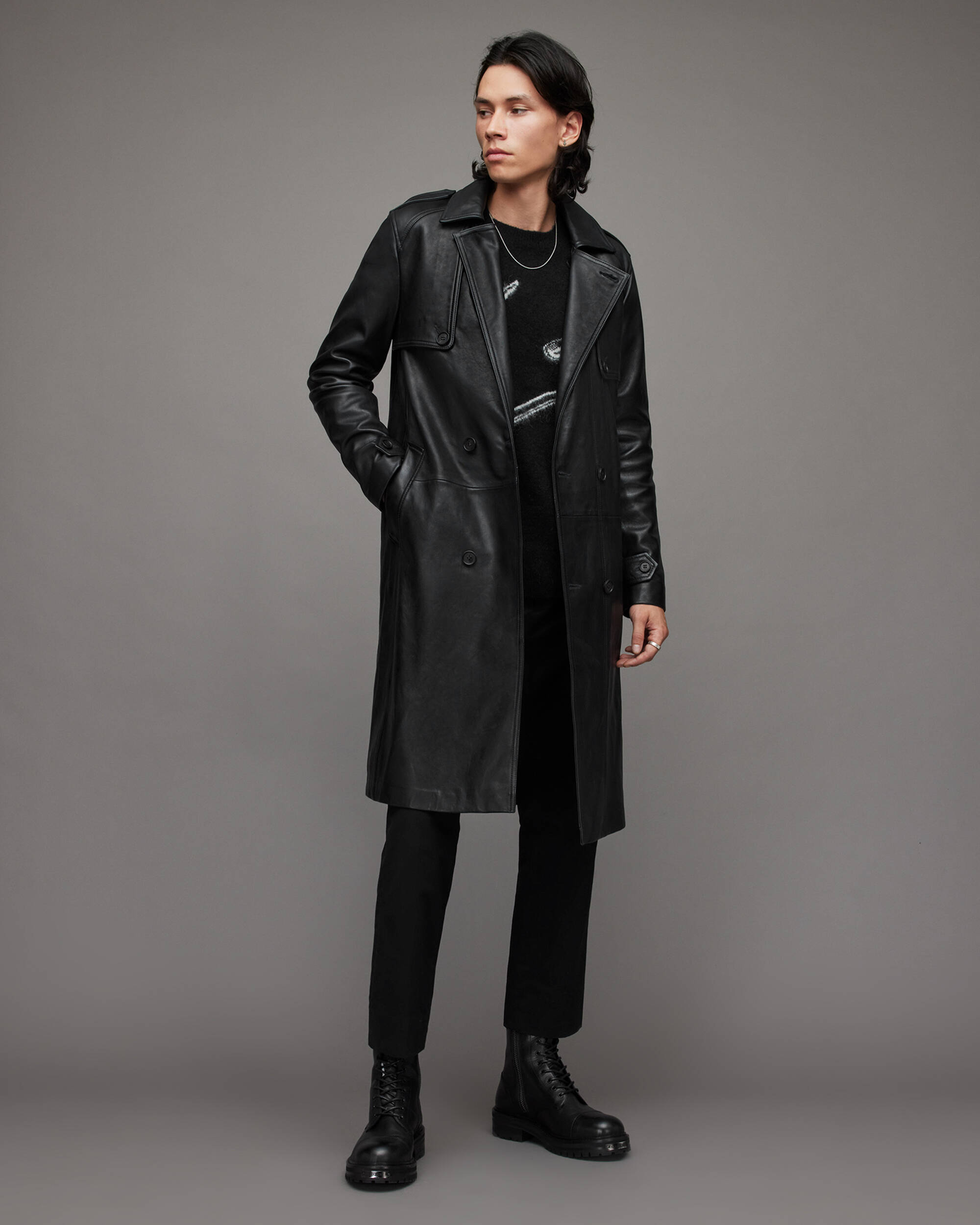 Oken Leather Trench Coat  large image number 4