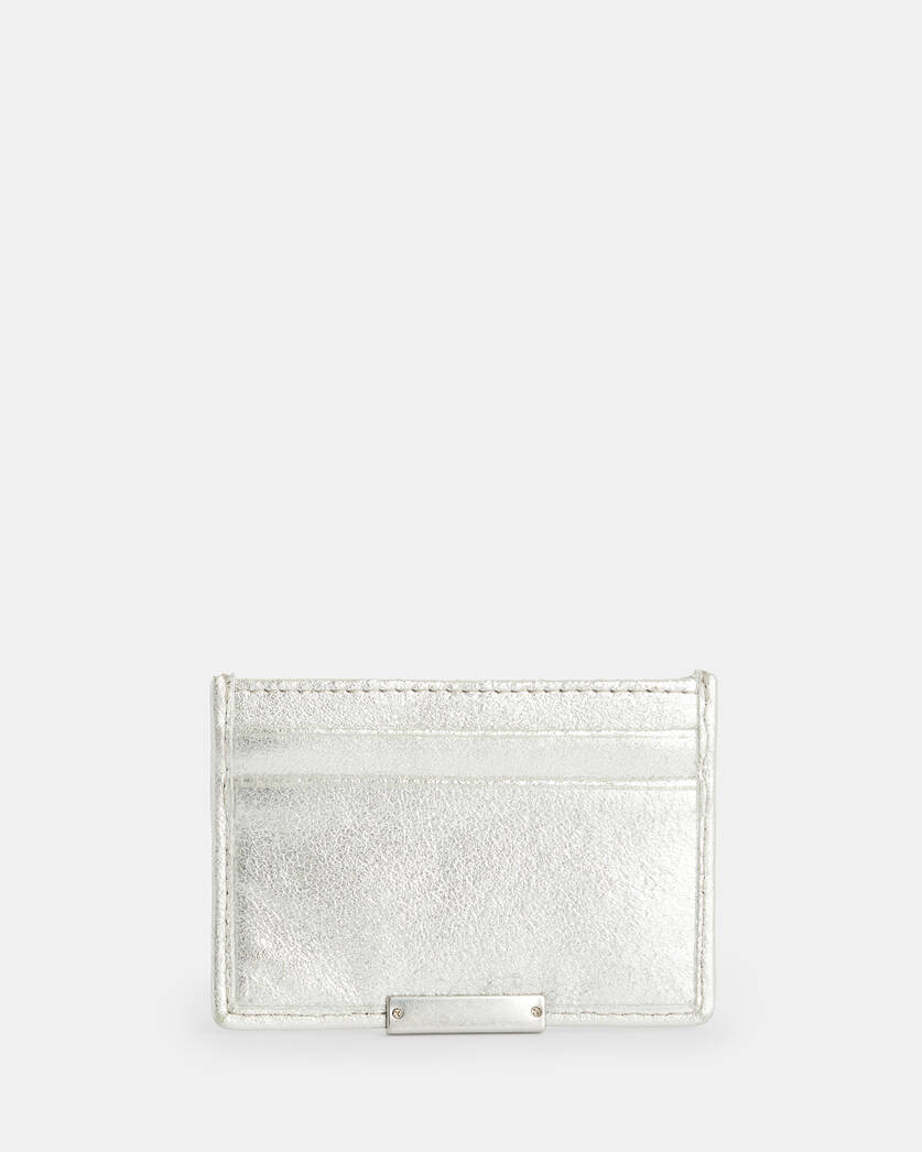 Dove Leather Cardholder Silver | ALLSAINTS