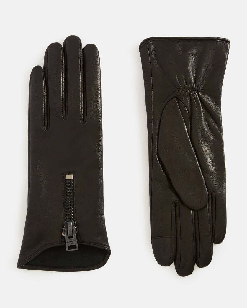 Zadie Leather Zip Gloves  large image number 1