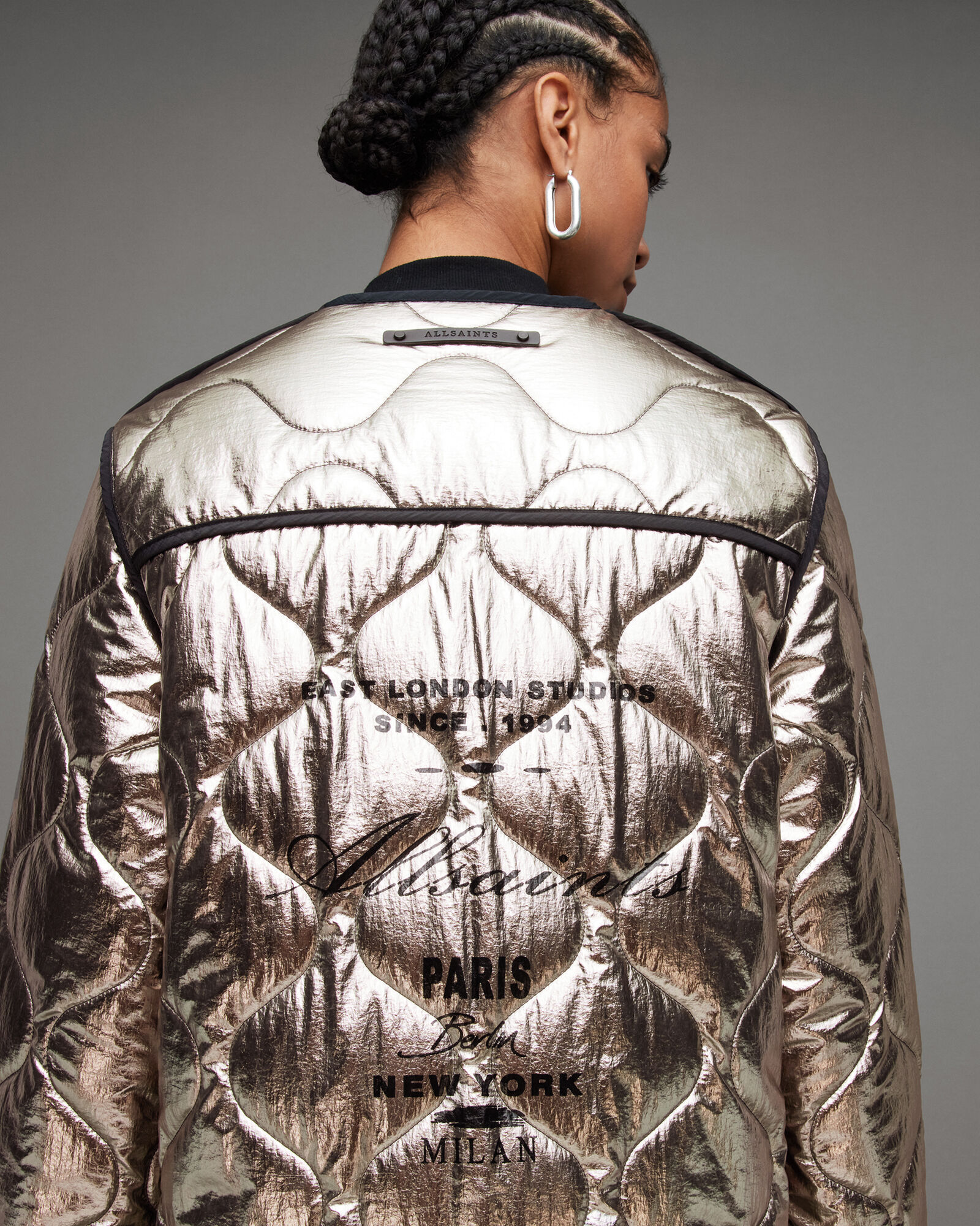 Phyllis Relaxed Reversible Liner Jacket BLACK/ROSE ALLSAINTS Canada