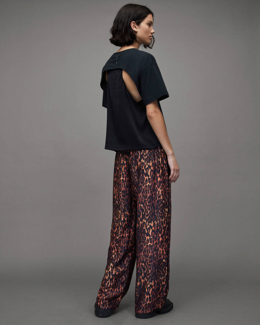 Tyler Silk Blend Leopard Anita Trousers  large image number 5