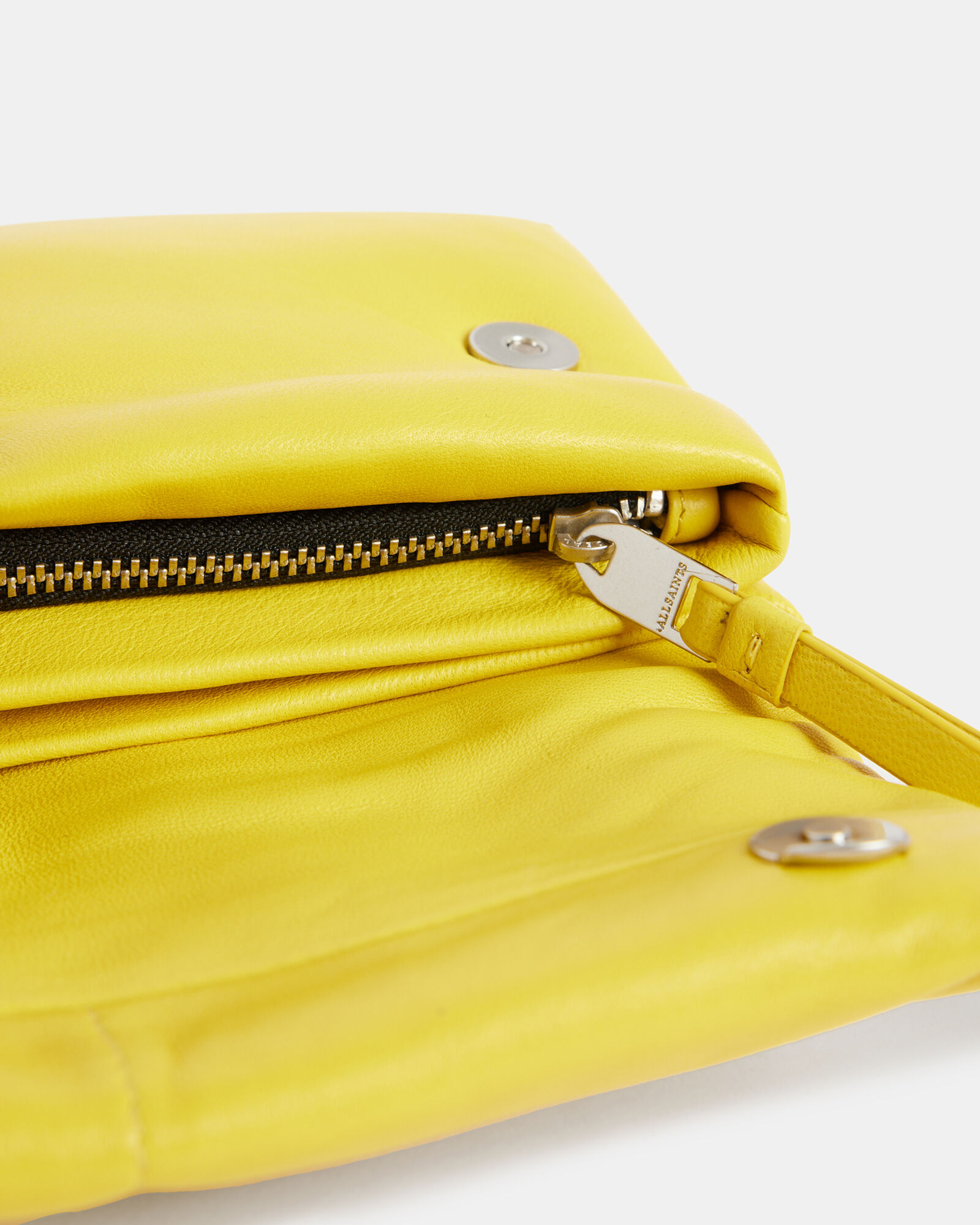 Ezra Leather Quilted Crossbody Bag Yellow | ALLSAINTS