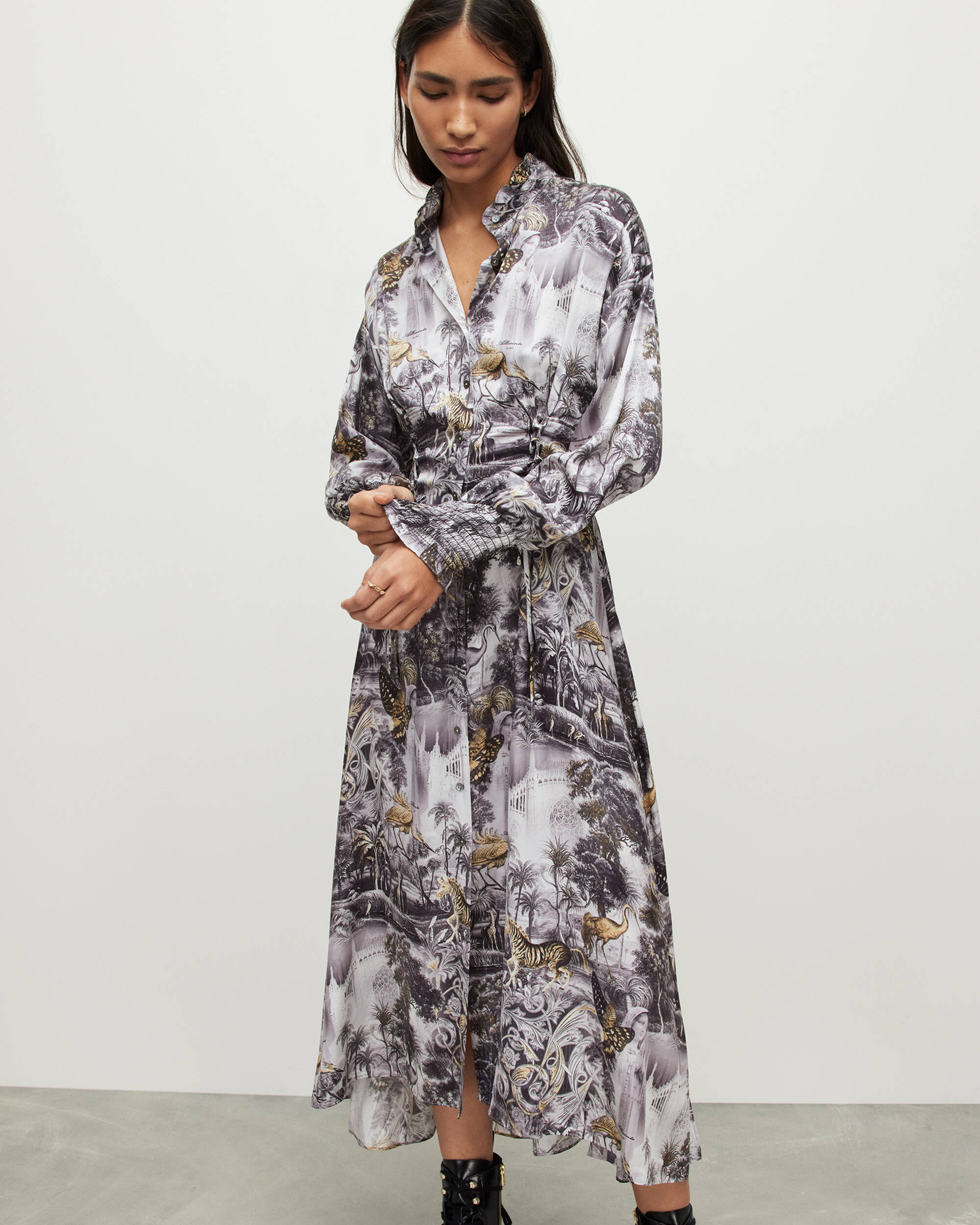 Amber Beverly Silk Blend Midi Dress  large image number 4