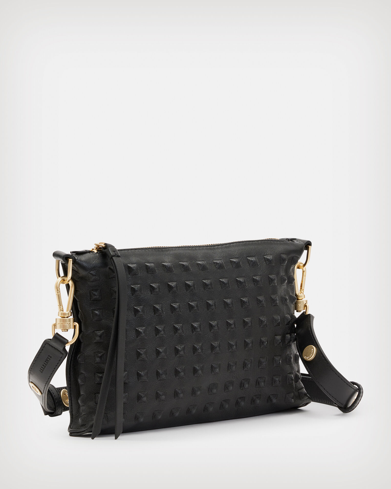 Eve Studded Leather Crossbody Bag Black ALLSAINTS