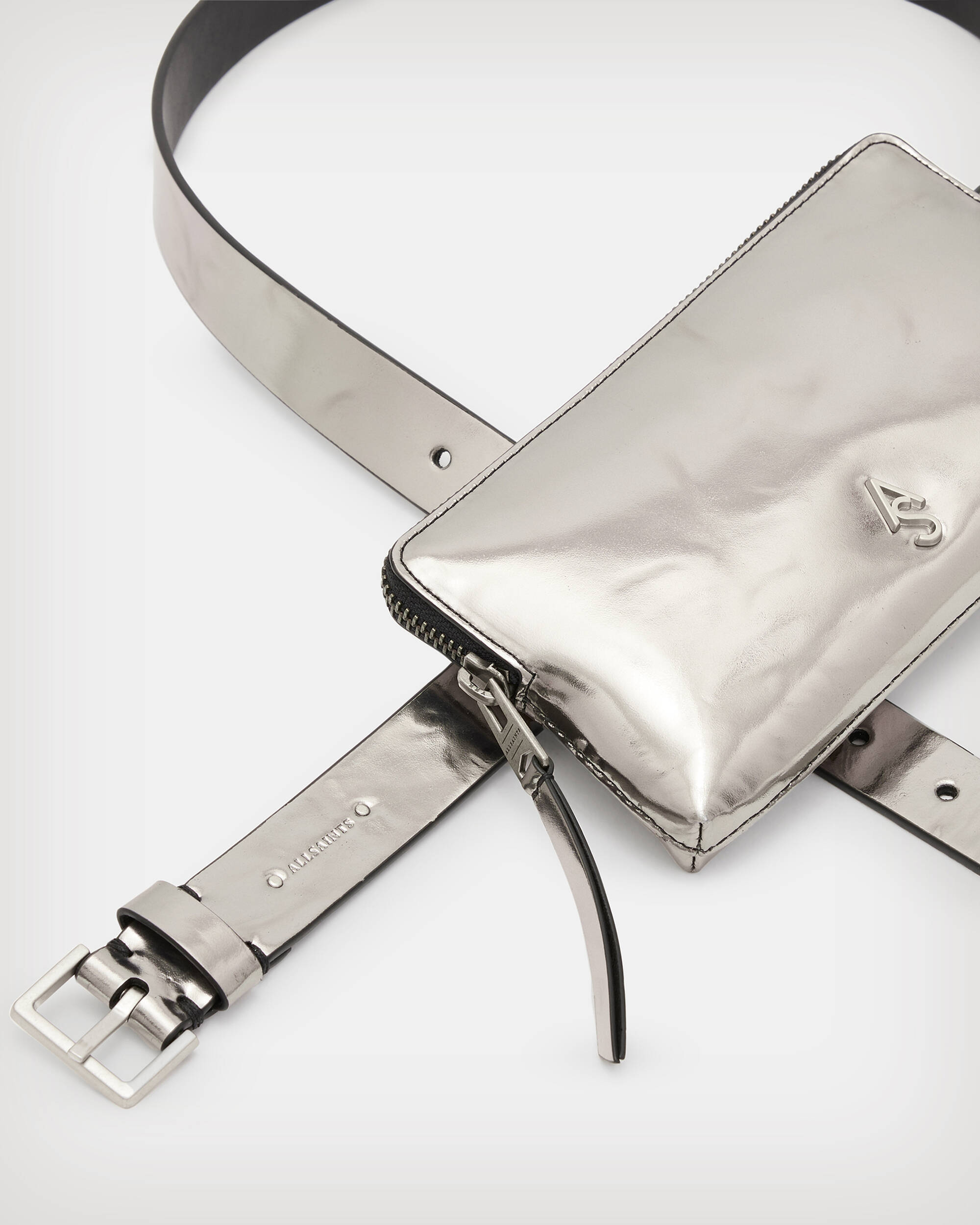 Lila AllSaints Metallic Leather Belt Bag  large image number 5