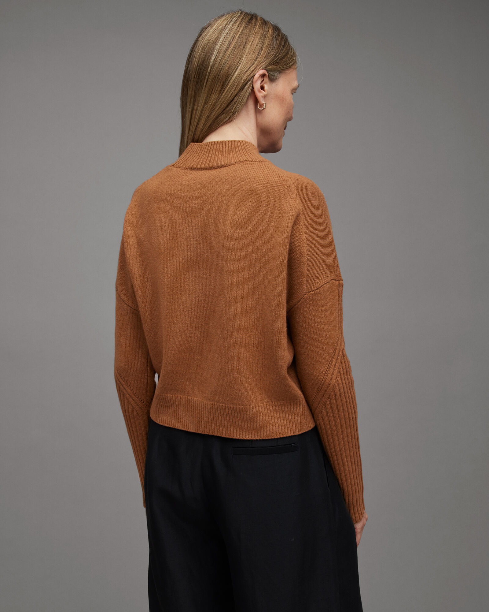 Orion Cashmere Jumper Tan Brown ALLSAINTS