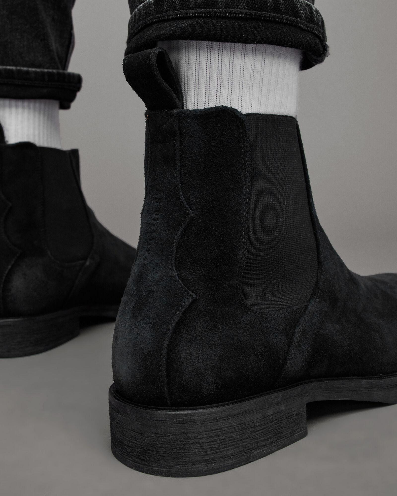 Creed Suede Chelsea Boots Black ALLSAINTS