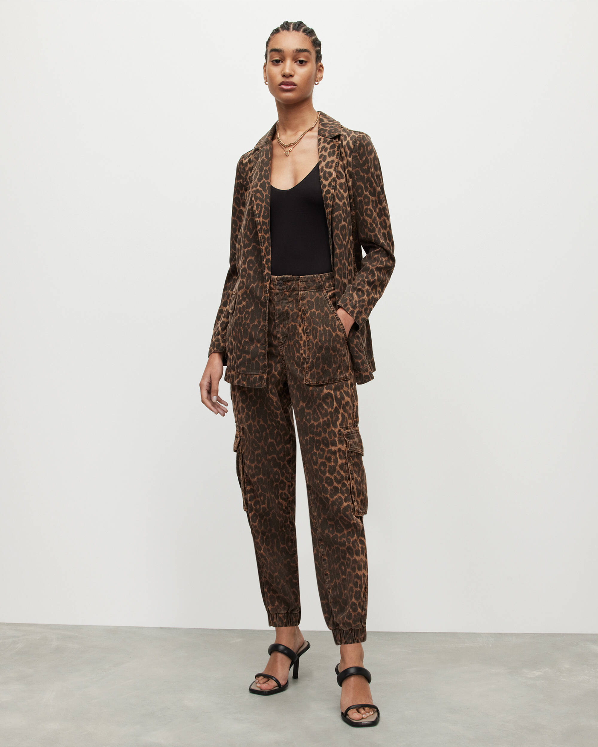 Frieda Leopard Print Cargo Trousers  large image number 3