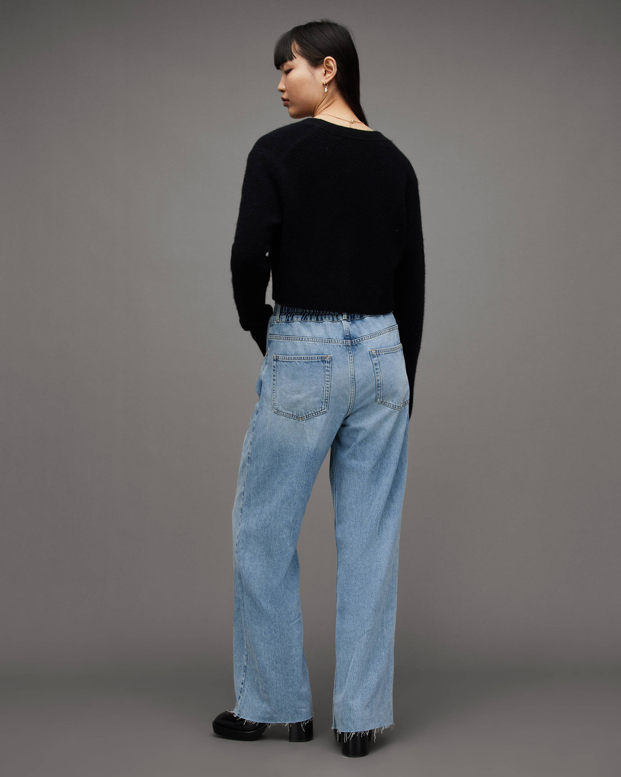 Hailey High-Rise Wide Leg Jeans Light Indigo | ALLSAINTS CA