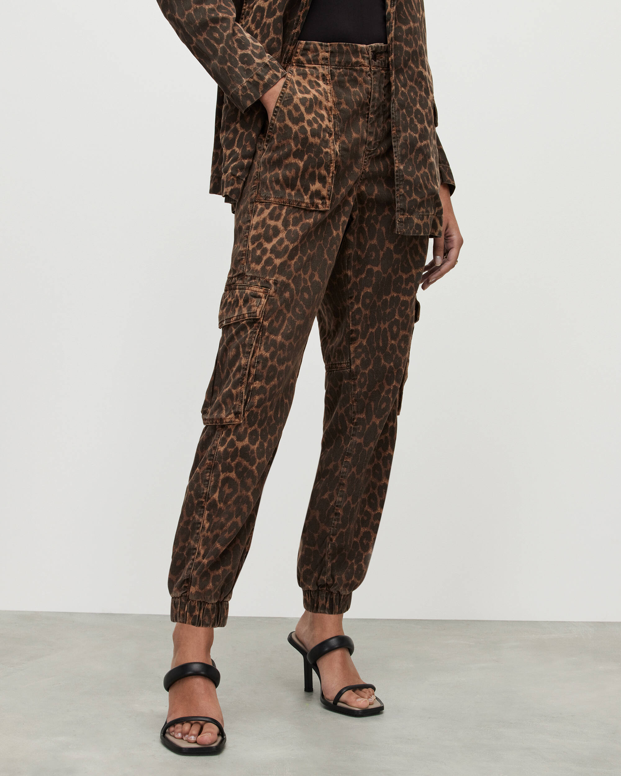 Frieda Leopard Print Cargo Trousers  large image number 2