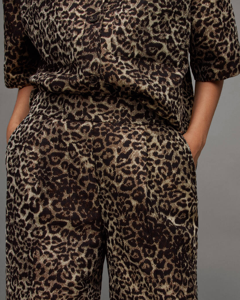 Jemi Leopard Print Relaxed Fit Trousers  large image number 3