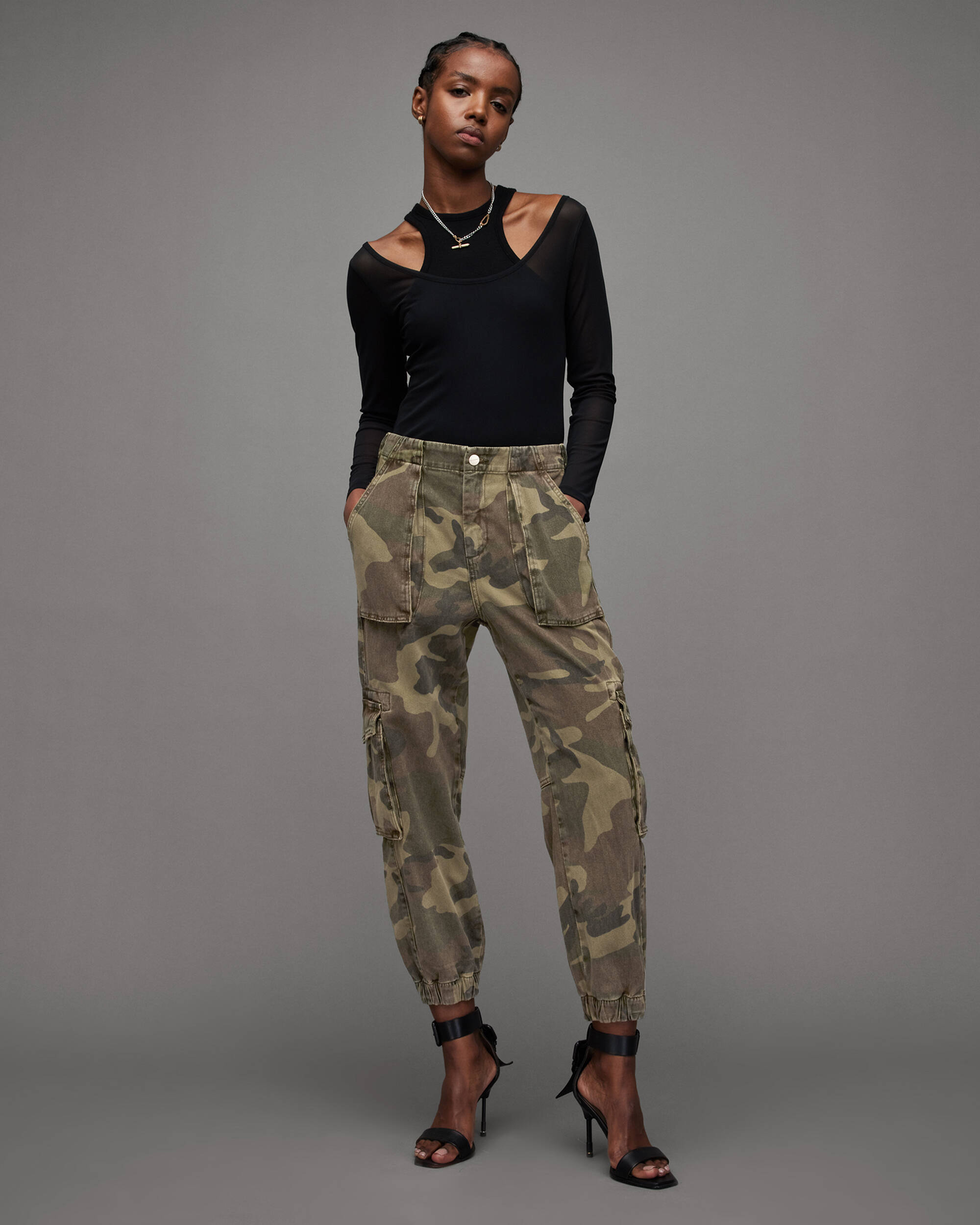 Frieda Camouflage Tapered Denim Trousers  large image number 4