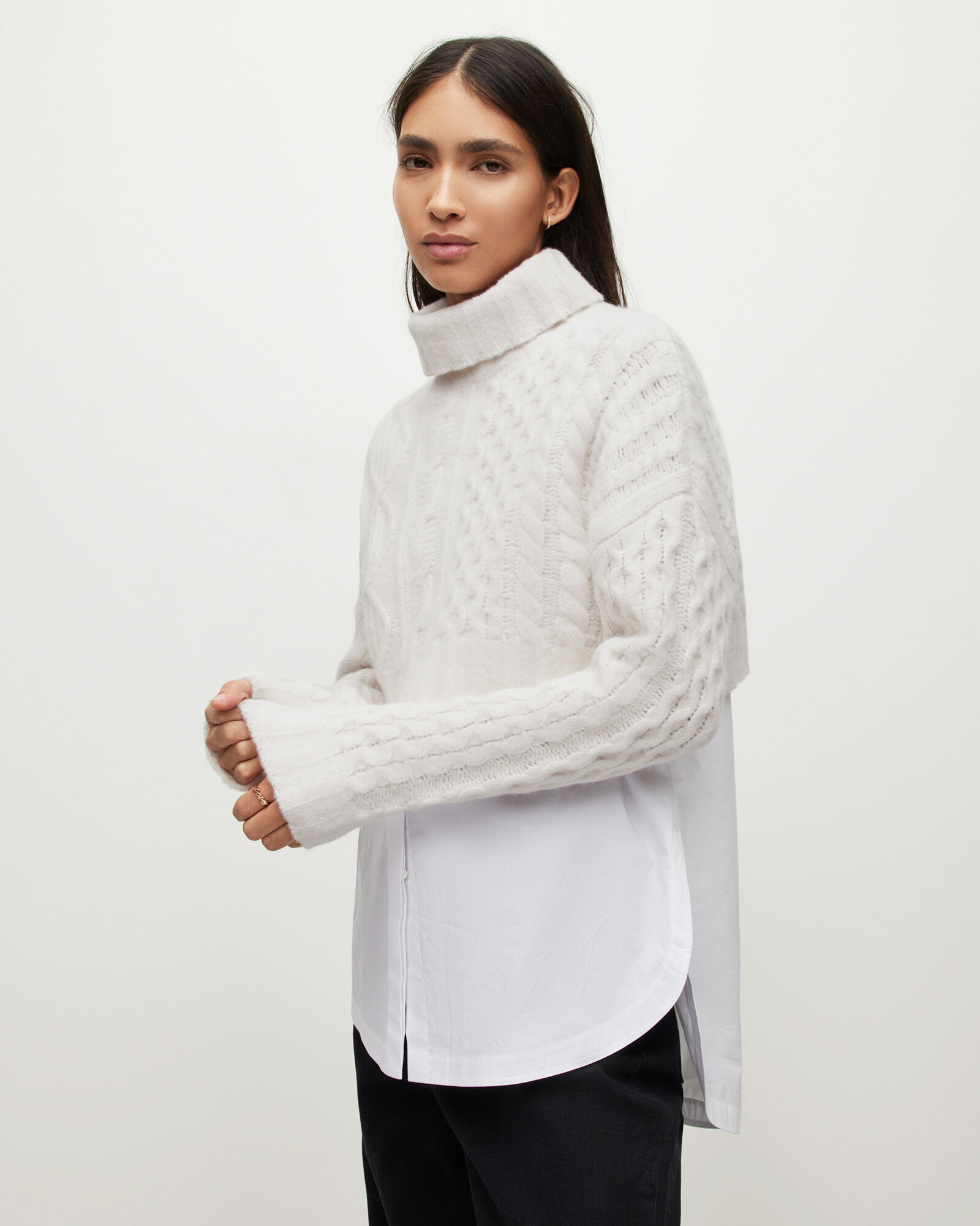 Claude 2-In-1 Jumper MARBLE WHITE | ALLSAINTS