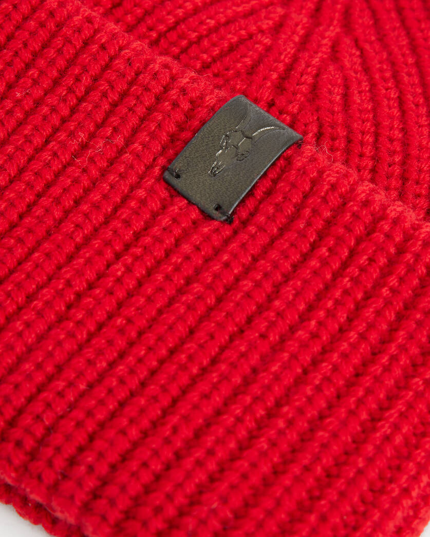 Merino Turned Up Cuff Wool Beanie PYROPE RED | ALLSAINTS