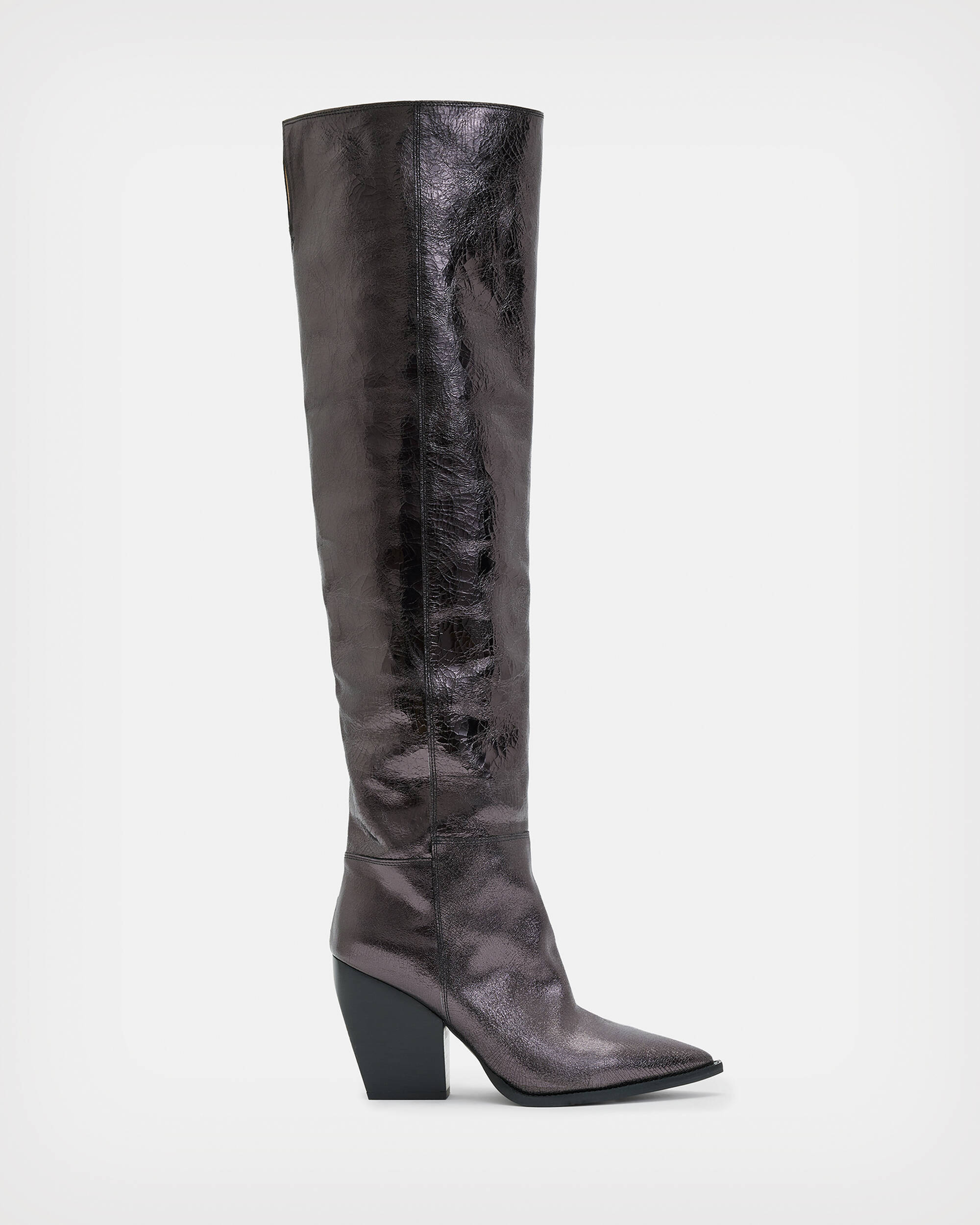 Reina Over Knee Leather Crinkle Boots  large image number 1