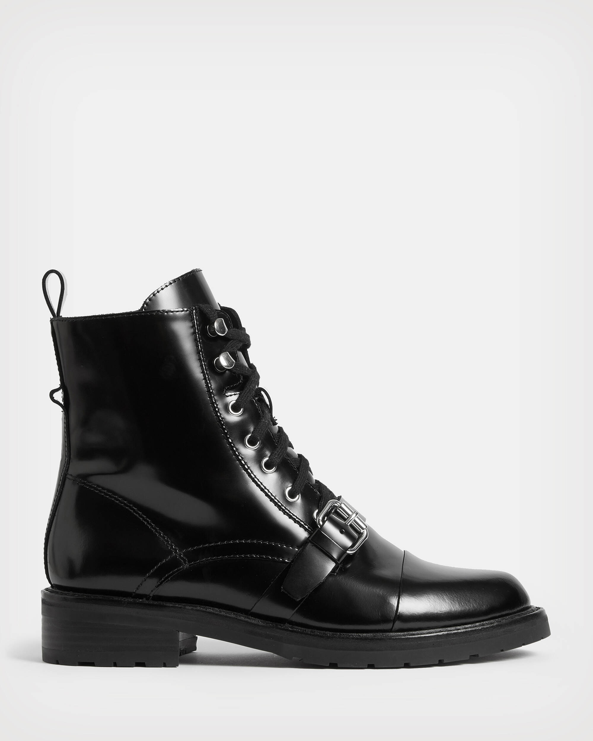 Donita Leather Boots Black | ALLSAINTS US