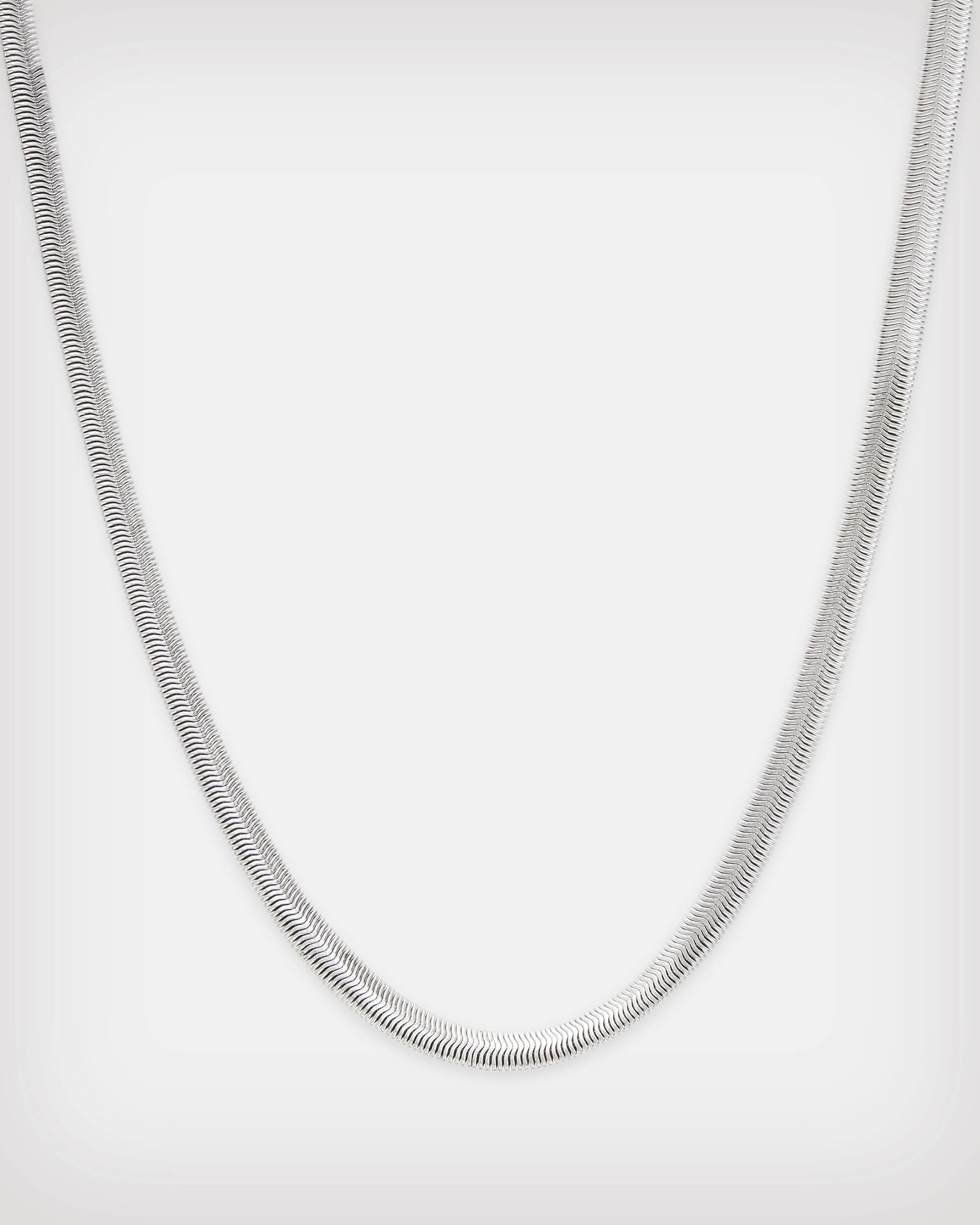 Flat Snake Chain Silver-Tone Necklace  large image number 2